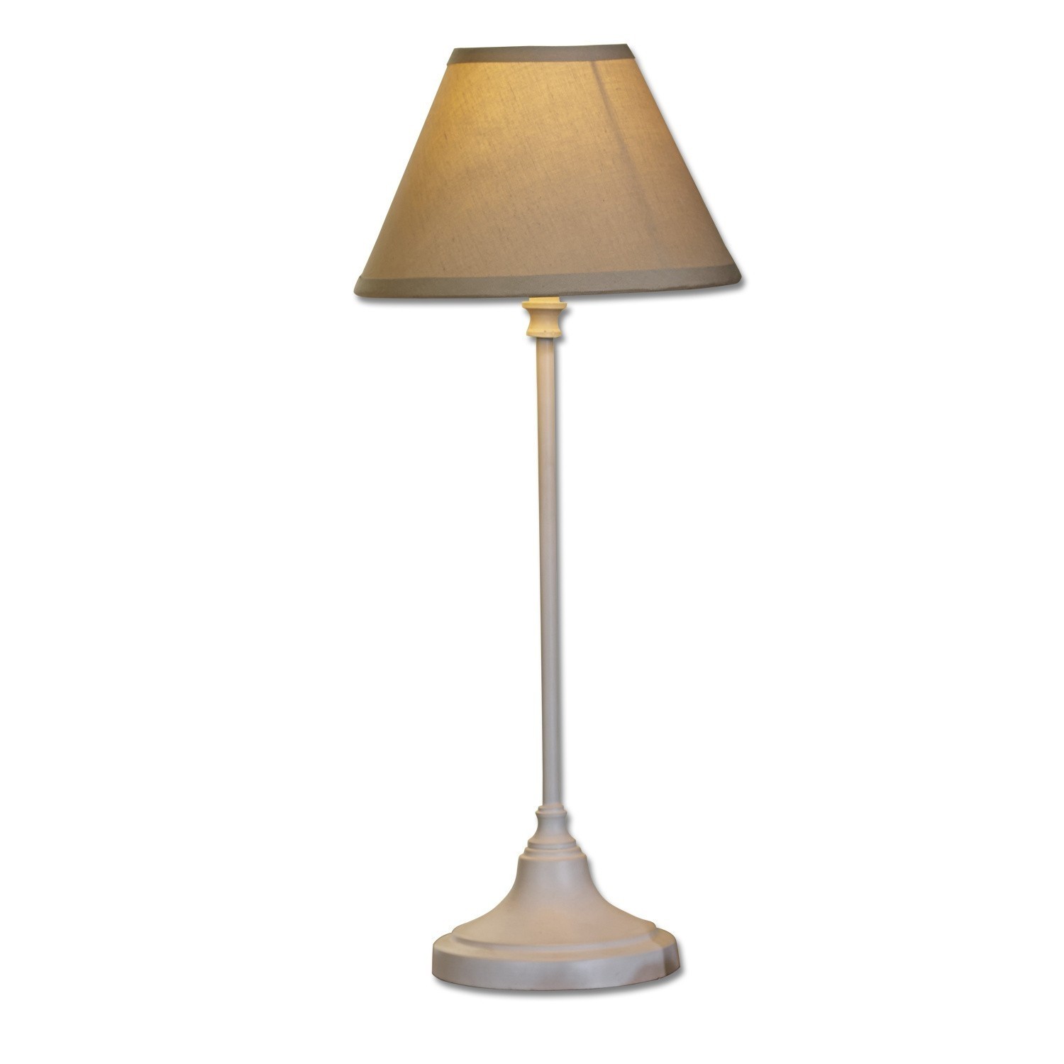 Lampe à poser Swindon Lampe de table classique avec abat-jour beige et base blanche, parfaite pour salon et chambre
