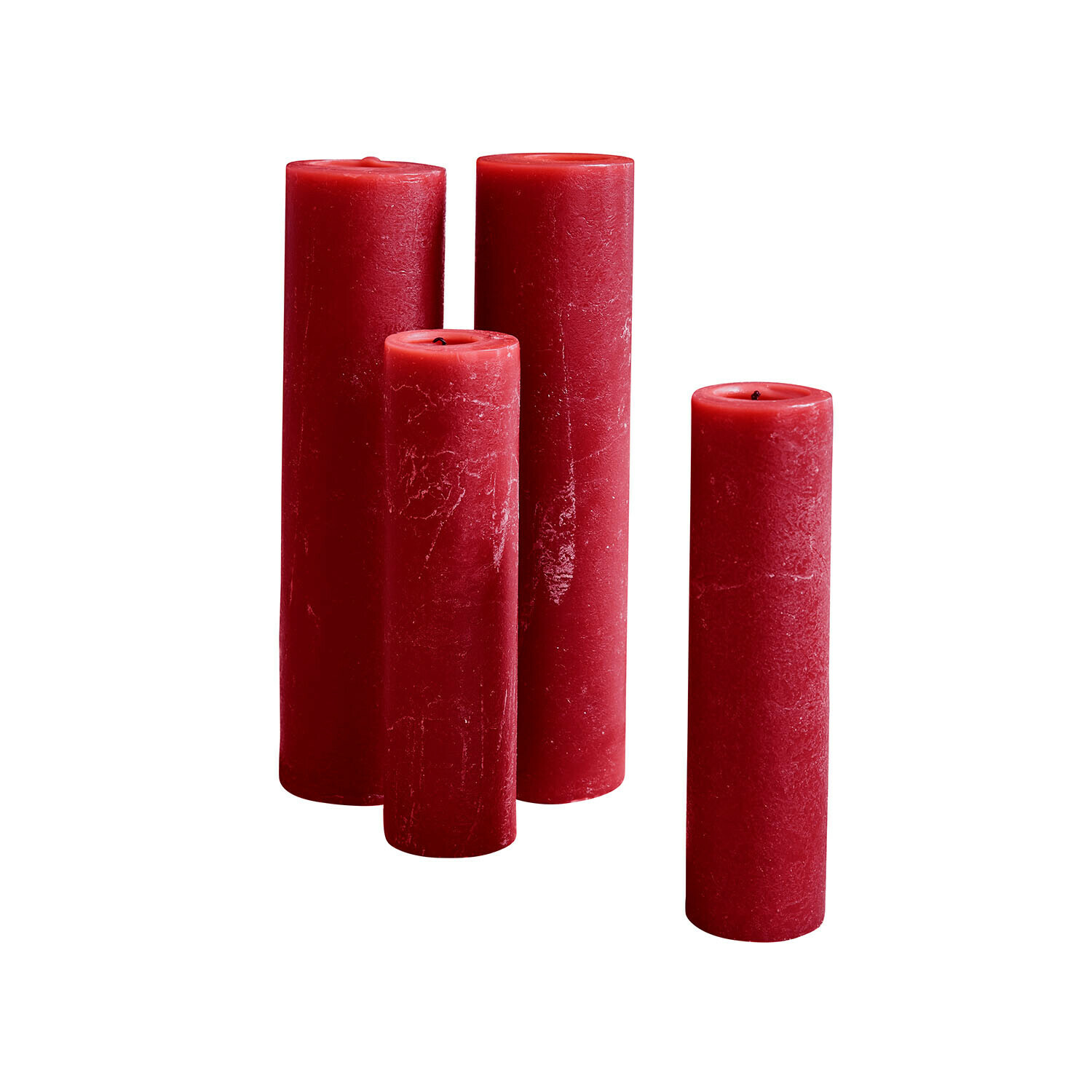 rood Set van 4 rode Avinal kaarsen van was, interieurdecoratie, decoratieve kaarsen