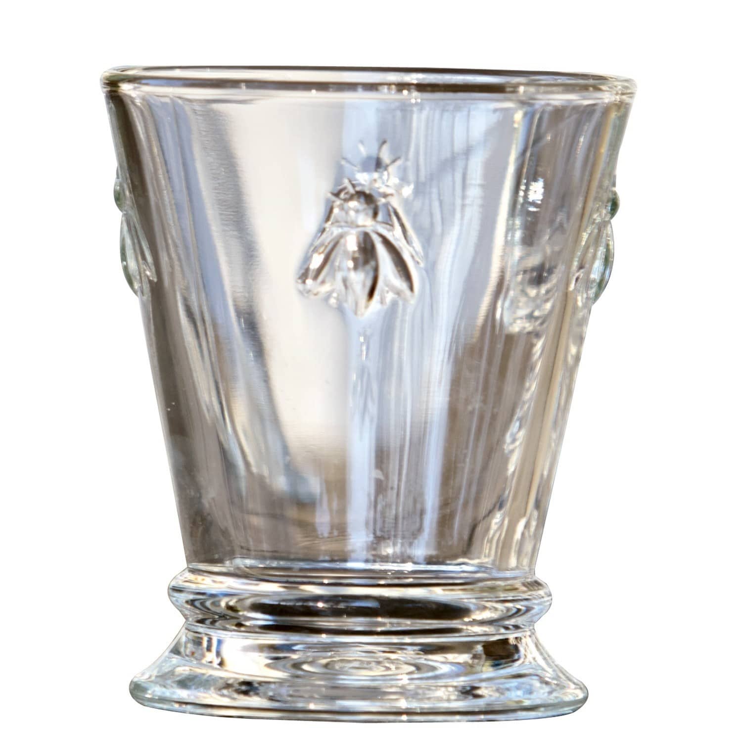 Lot de 6 verres à eau Abeille Verre transparent en verre avec motif d'abeille en relief, décoratif et fonctionnel