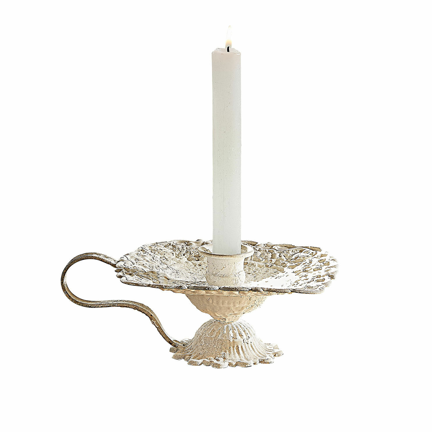 Bougeoir Wilexor Chandelier en métal crème style vintage avec bougie blanche, accessoire décoratif pour intérieur