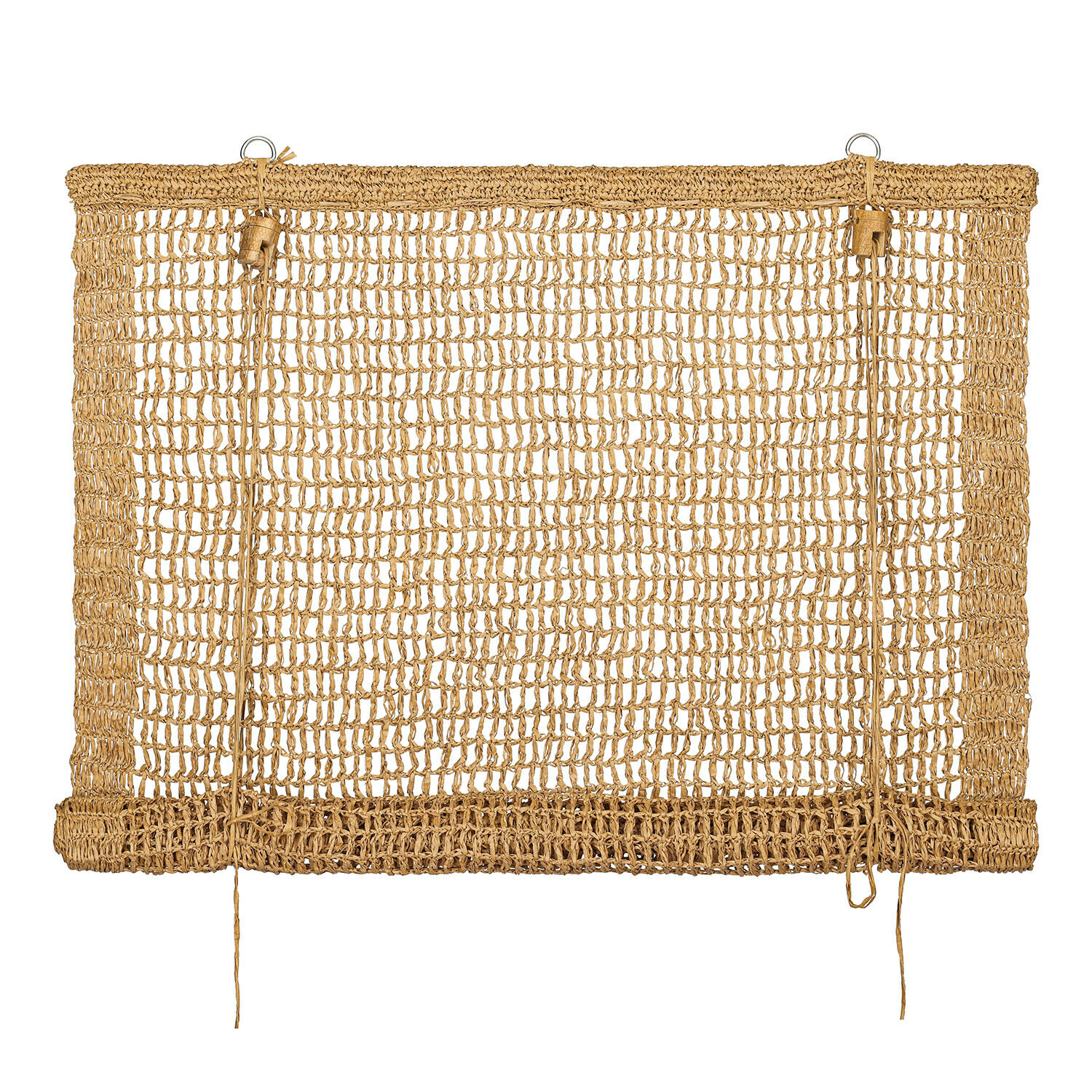 Vouwgordijn Ivellas Natuurlijke beige vloerkleed van gevlochten materiaal met open patroon, interieur- en vloerdecoratie
