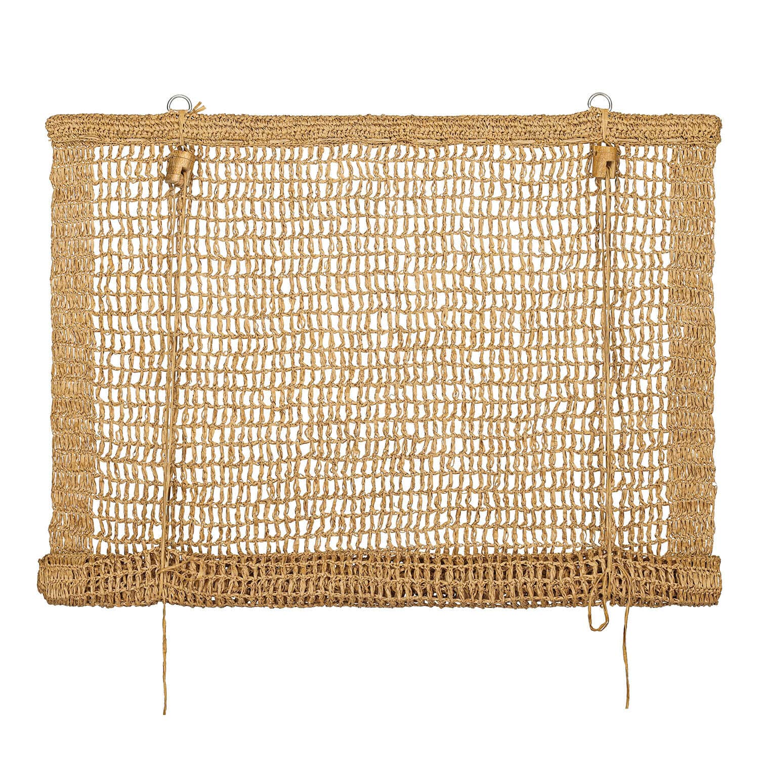 Vouwgordijn Ivellas Natuurlijke beige vloerkleed van gevlochten materiaal met open patroon, interieur- en vloerdecoratie