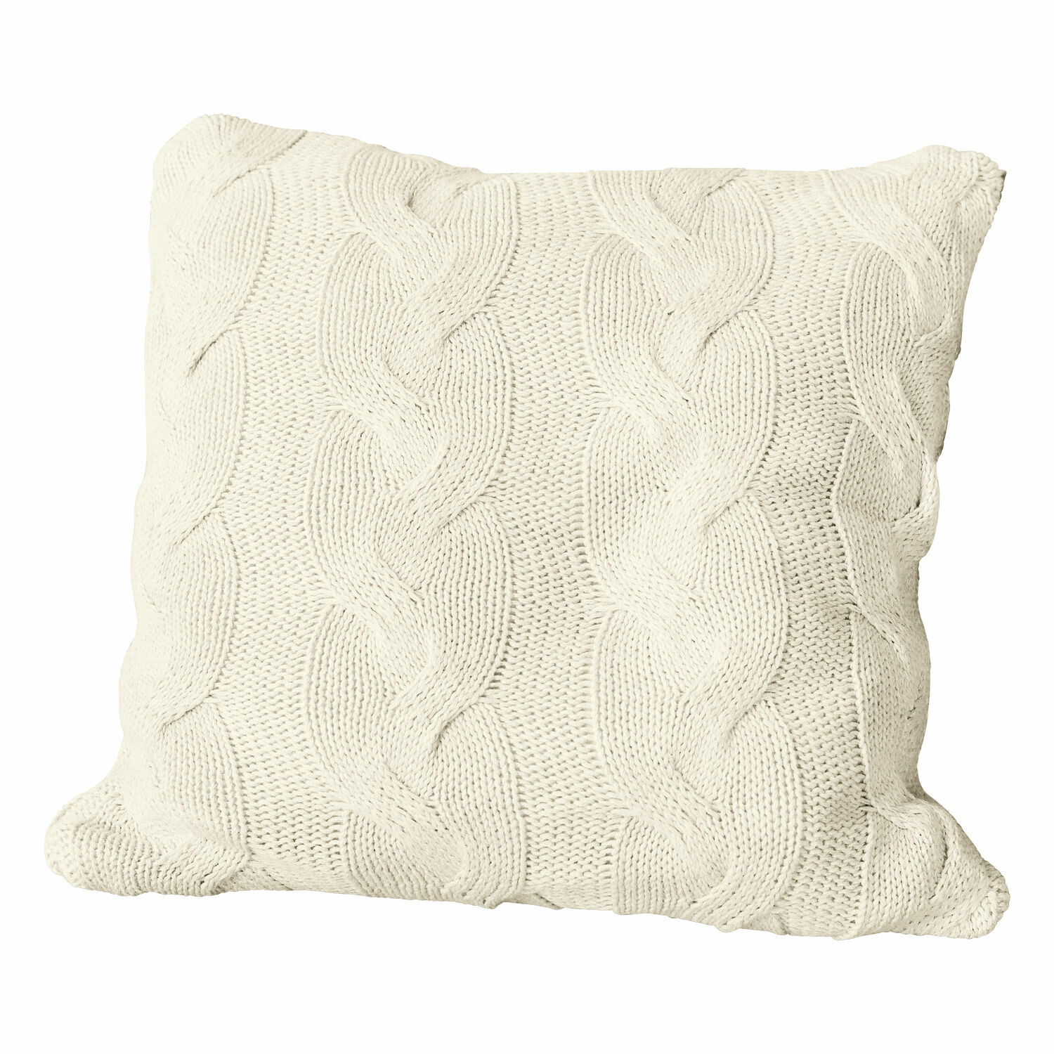 Housse de coussin Arnhem Coussin beige en coton tricoté avec motif torsadé, doux et décoratif pour salon moderne