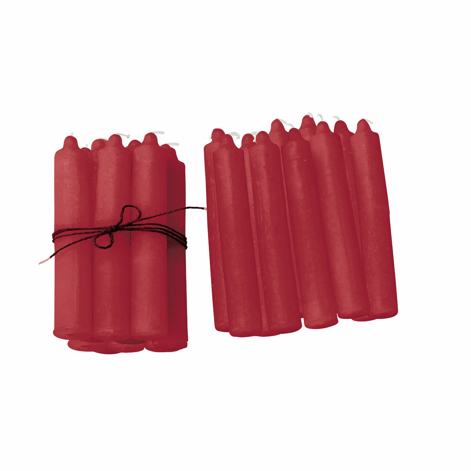 Lot de 20 bougies Noufa Lot de bougies rouges en cire liées par une ficelle noire, bougies décoratives pour la maison