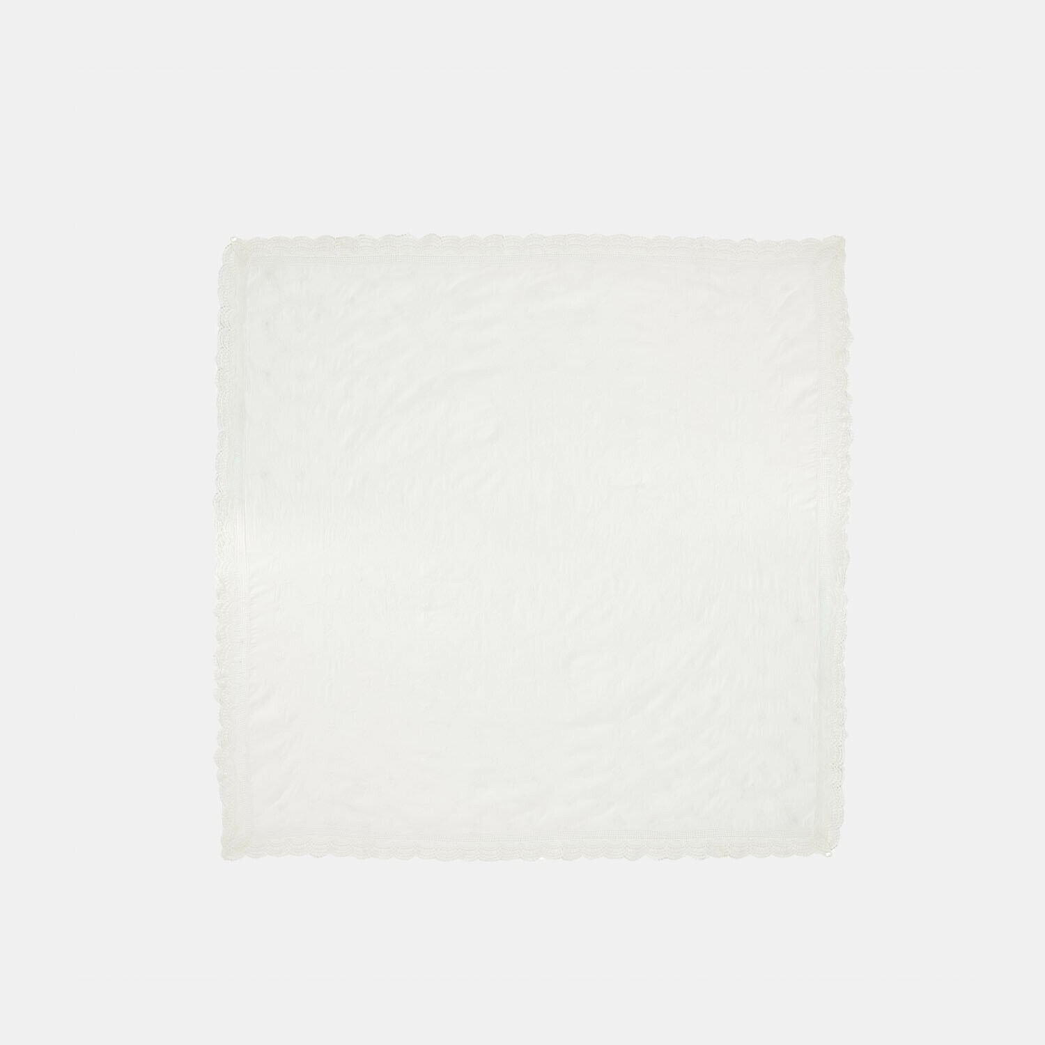 Tafelkleed Valek Witte katoenen tafellaken met fijne kanten rand, elegante tafeldecoratie