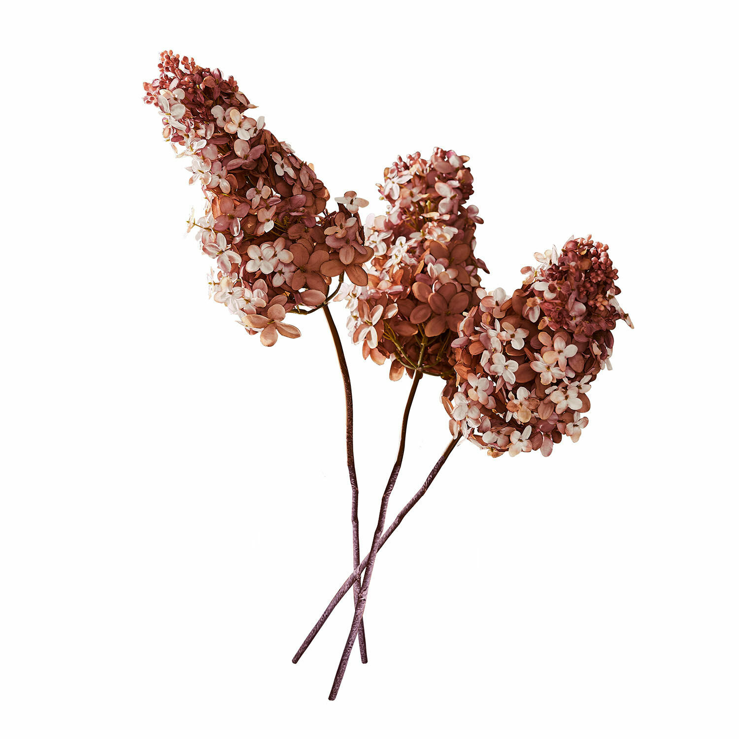 Sierbloem set van 3 Ylvi Drie takken gedroogde bloemen in roze en witte tinten voor interieurdecoratie