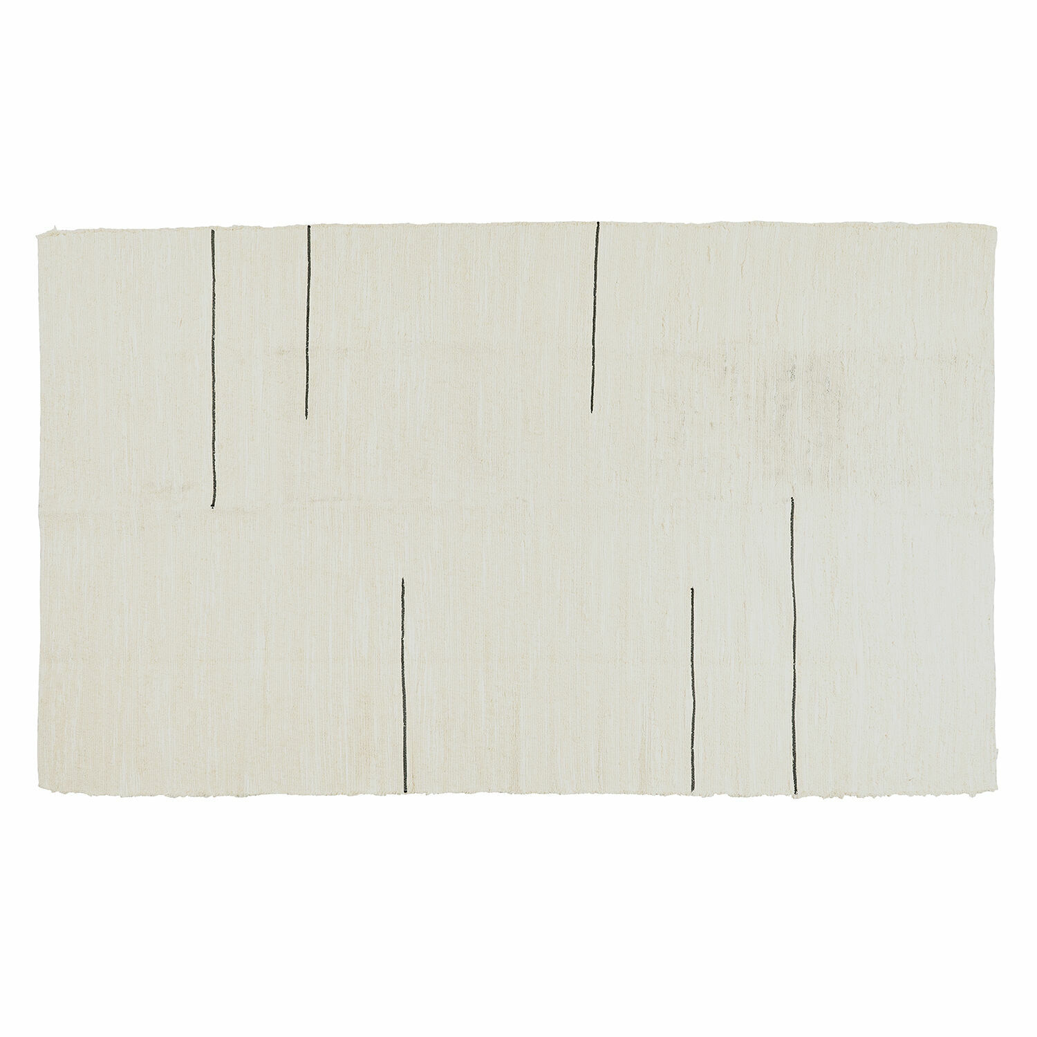 Vloerkleed Avatele Beige vloerkleed met dunne zwarte lijnen, gemaakt van natuurlijk materiaal, minimalistisch design