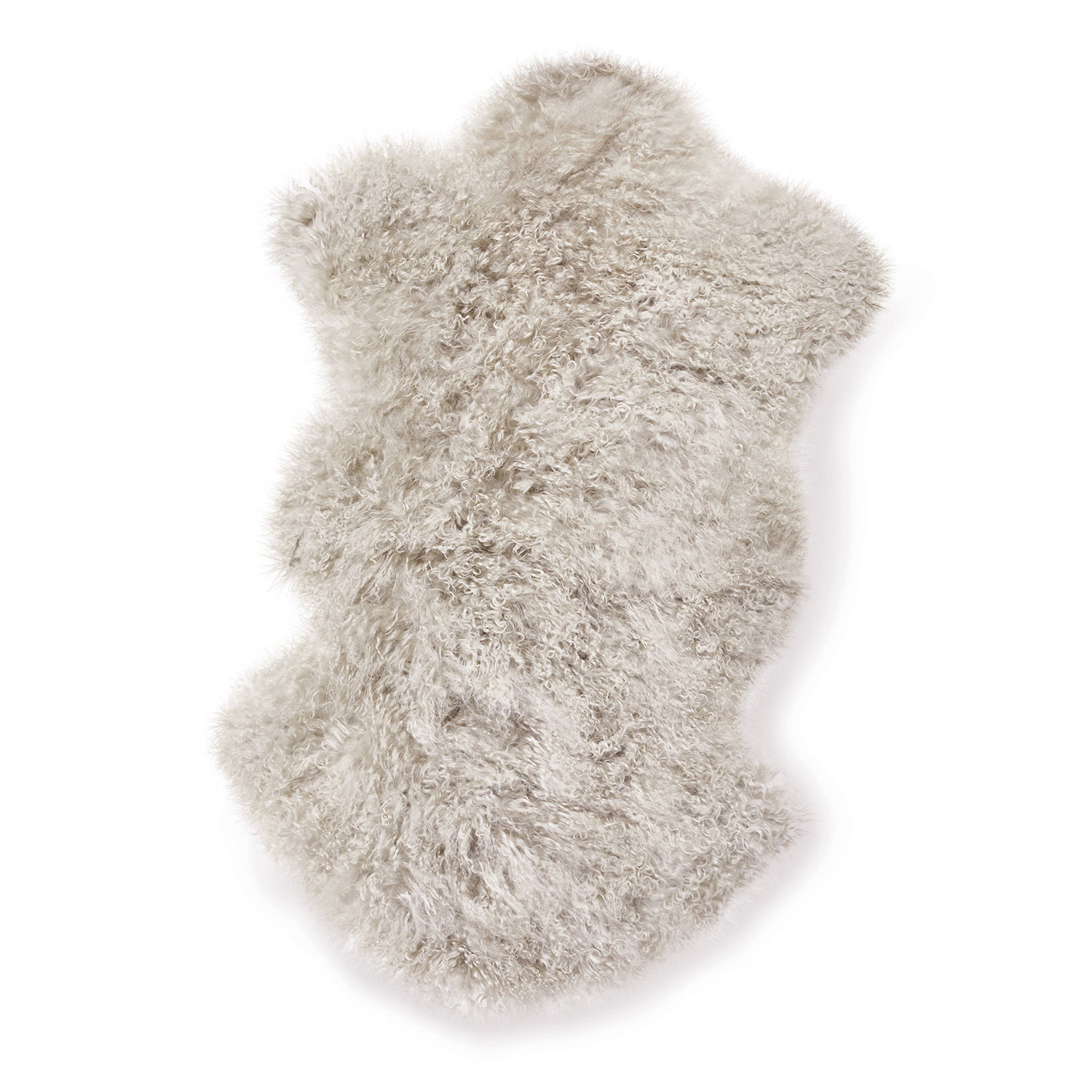 grijs Grijs natuurlijk schapenvacht met zachte, gekrulde haren als decoratief vloerkleed