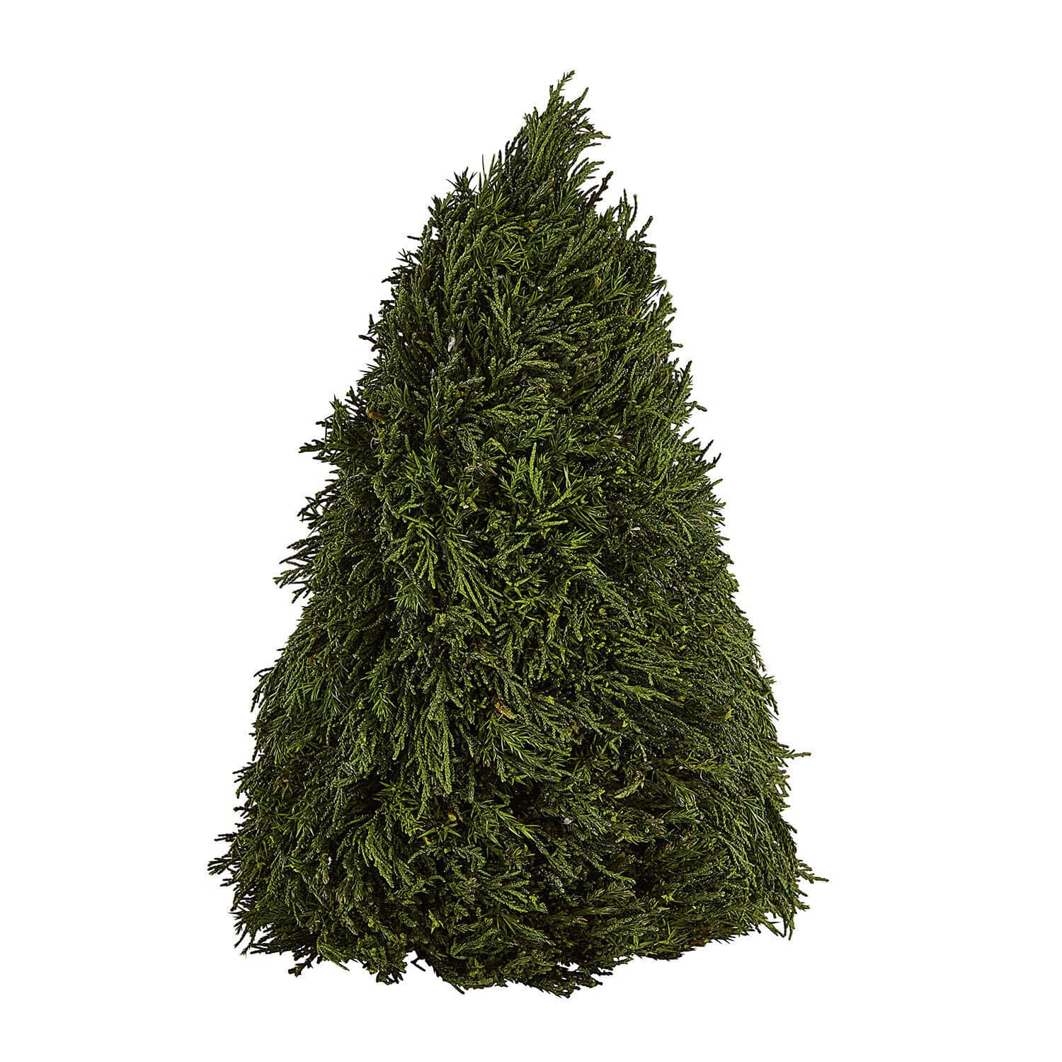 Arbre décoratif Moran Sapin artificiel conique en matériau vert, décoration de Noël pour intérieur