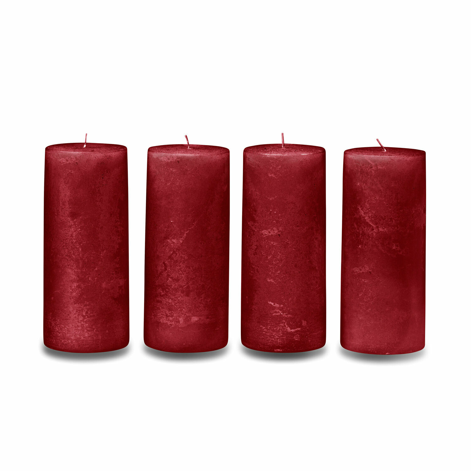 Set van 4 rode waskaarsen, klassieke woondecoratie, sfeervolle kaarsen