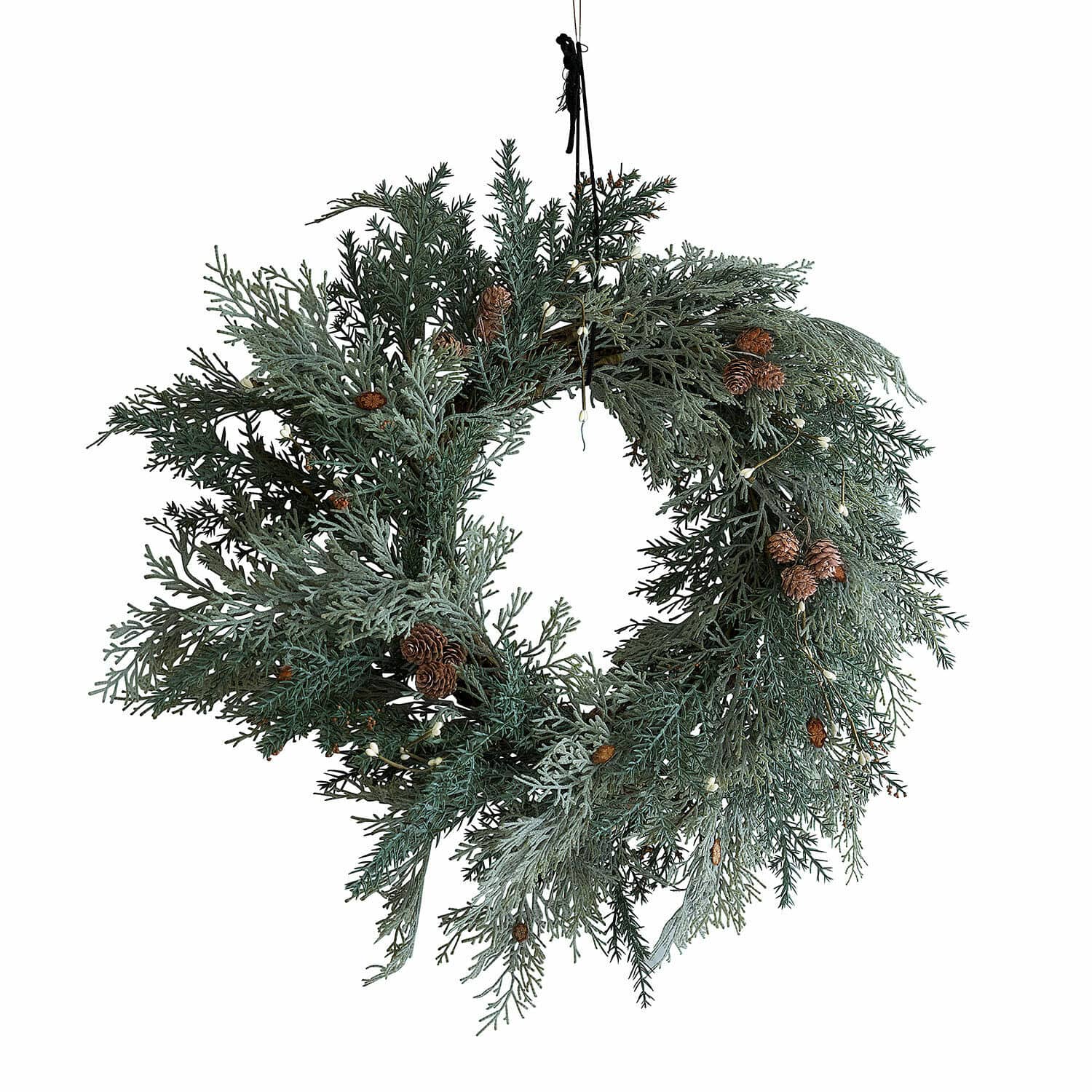 Krans Privena Kerstkrans van groene takken met dennenappels, feestelijke deurdecoratie