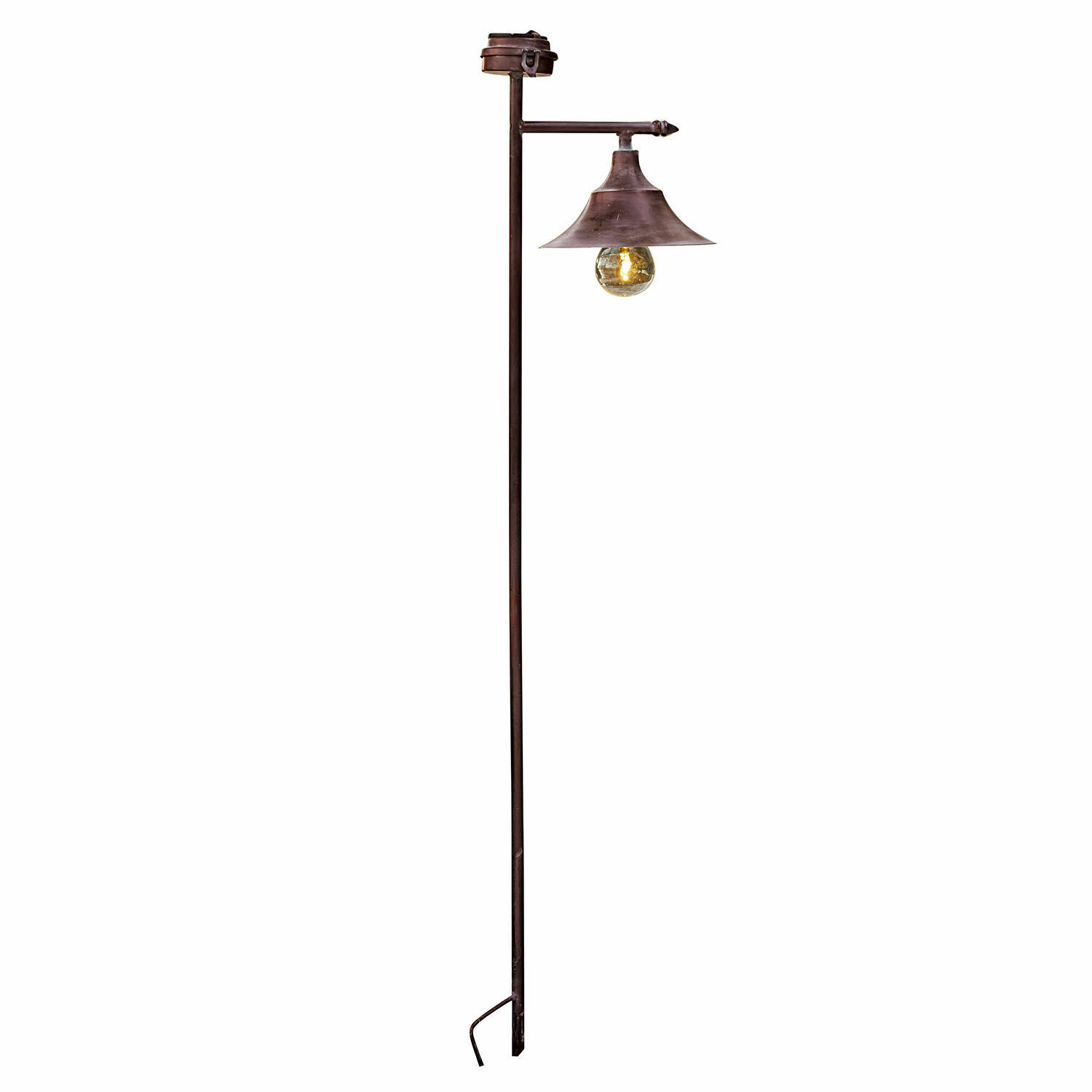 Lanterne solaire Kaley Lampe de jardin en métal couleur rouille avec abat-jour et ampoule pour décoration extérieure