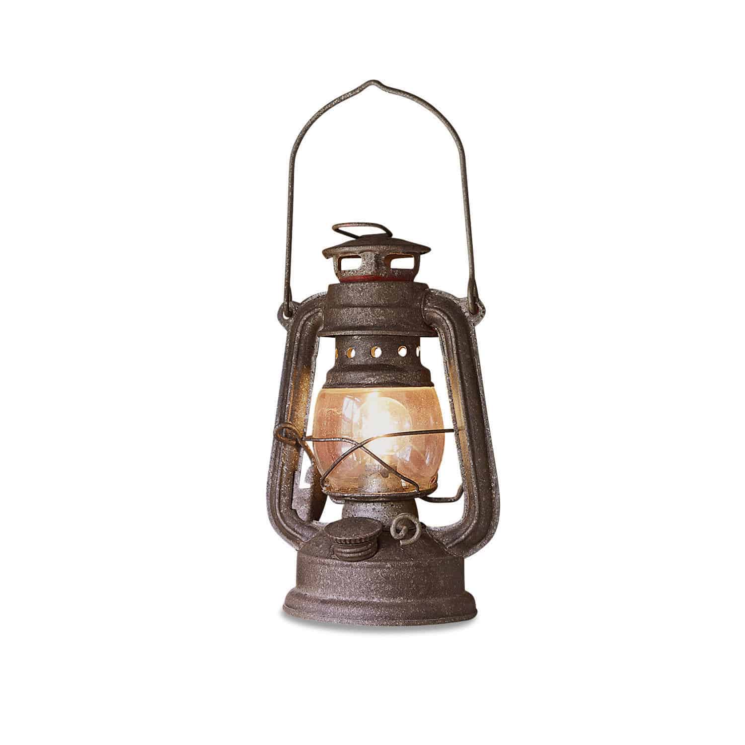 Ledlantaarn Oxcroft Rustieke metalen lantaarn in roestkleur met warm licht, vintage decoratie voor binnen en buiten