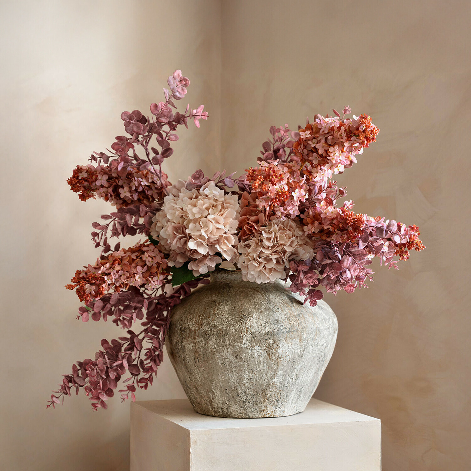 Lot de 3 fleurs décoratives Amarente