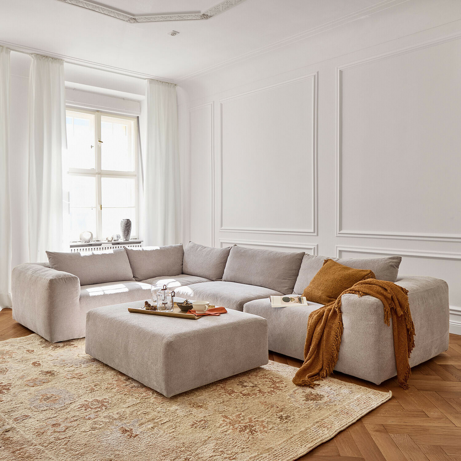 Canapé modulable avec pouf Northcombe