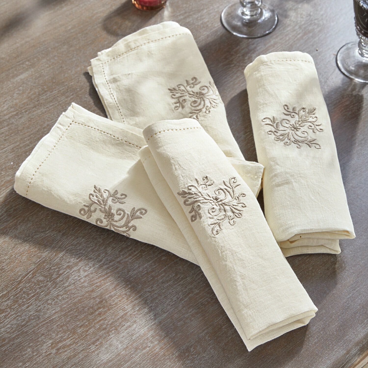 Lot de 4 serviettes Claudine
