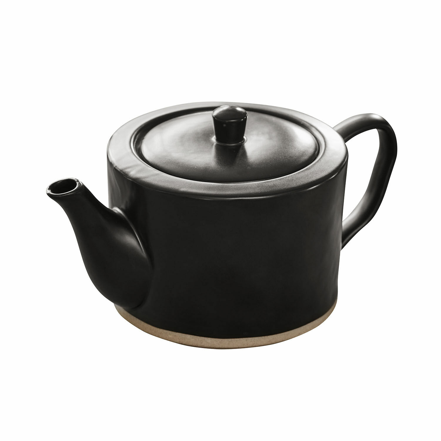 Théière Biarritz en céramique noire mate, design simple et fonctionnel pour infuser le thé