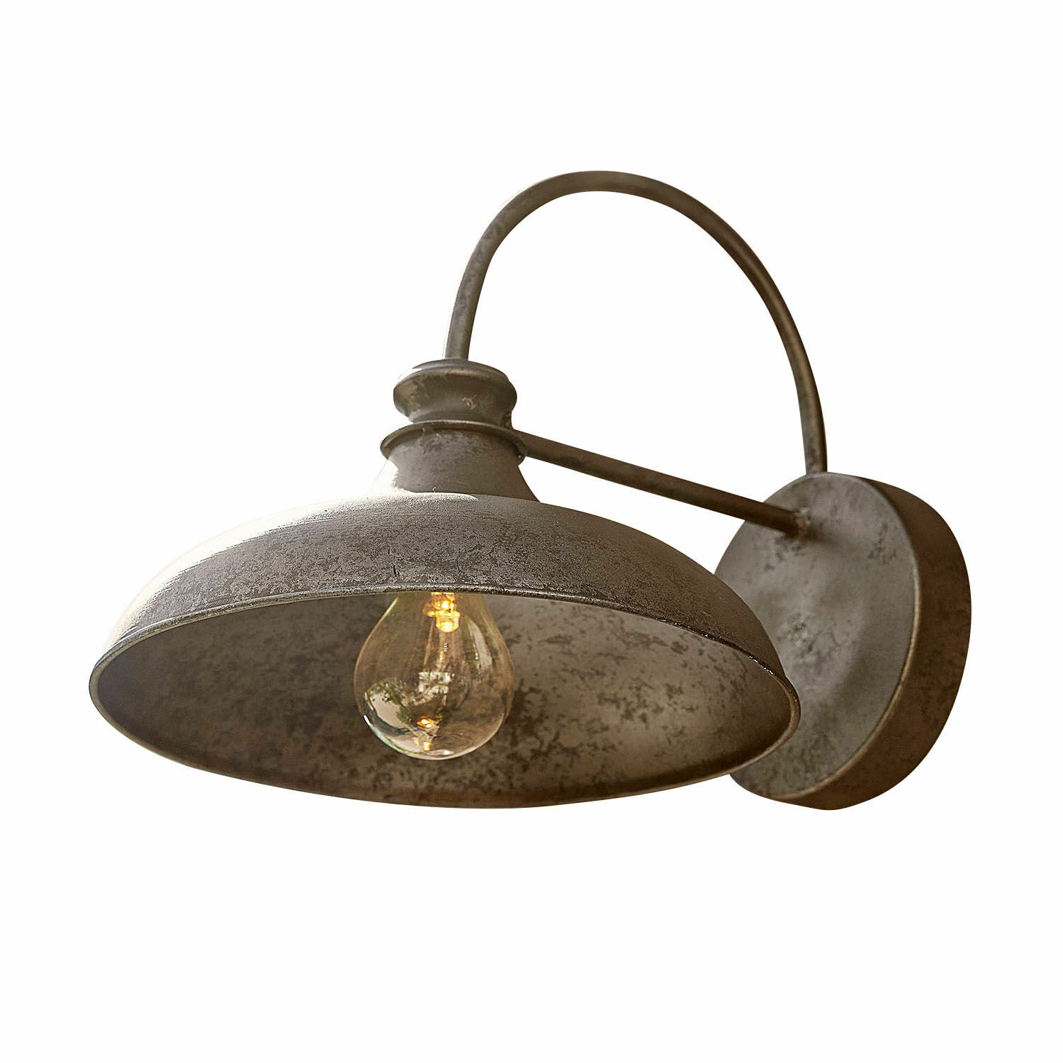 Ledwandlamp Chassorin Vintage metalen wandlamp in grijs met zichtbare gloeilamp, decoratieve wandverlichting