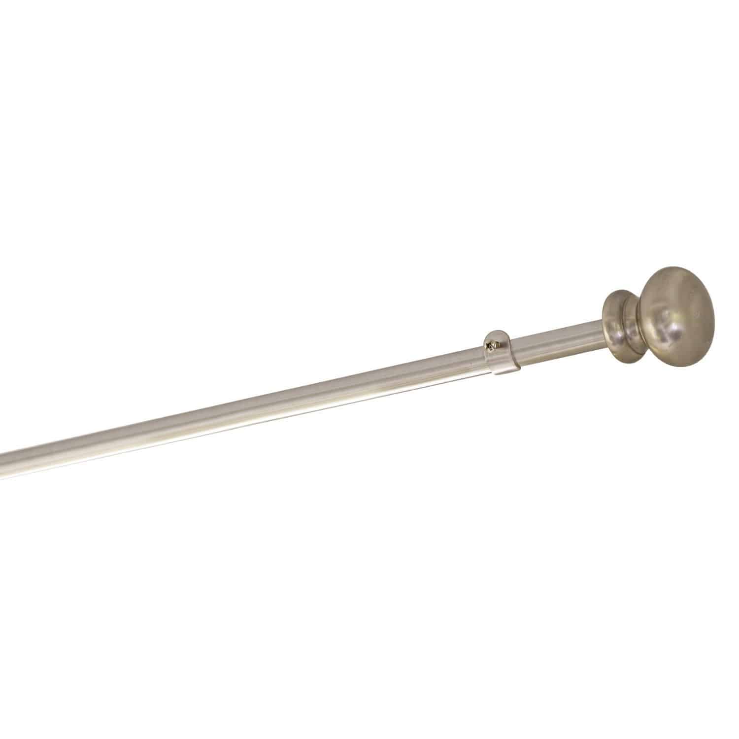 Gordijnroede Henderson Metalen gordijnroede in nikkelkleur met ronde uiteinden, elegante decoratieve accessoire