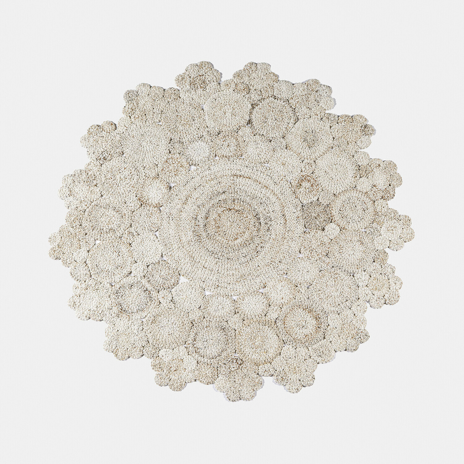 Vloerkleed voor binnen en buiten Norlinn Ronde vloerkleed van natuurlijke touw in beige, interieurdecoratie, vloerkleed voor woonkamer