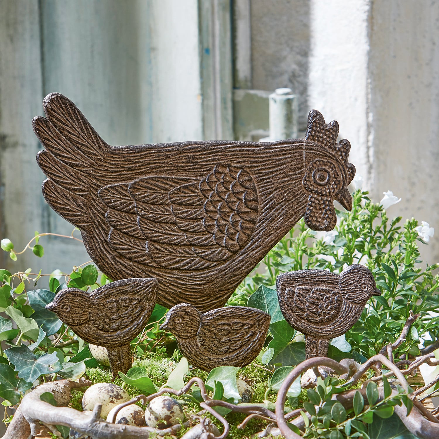 Lot de 4 décorations de jardin Ellison