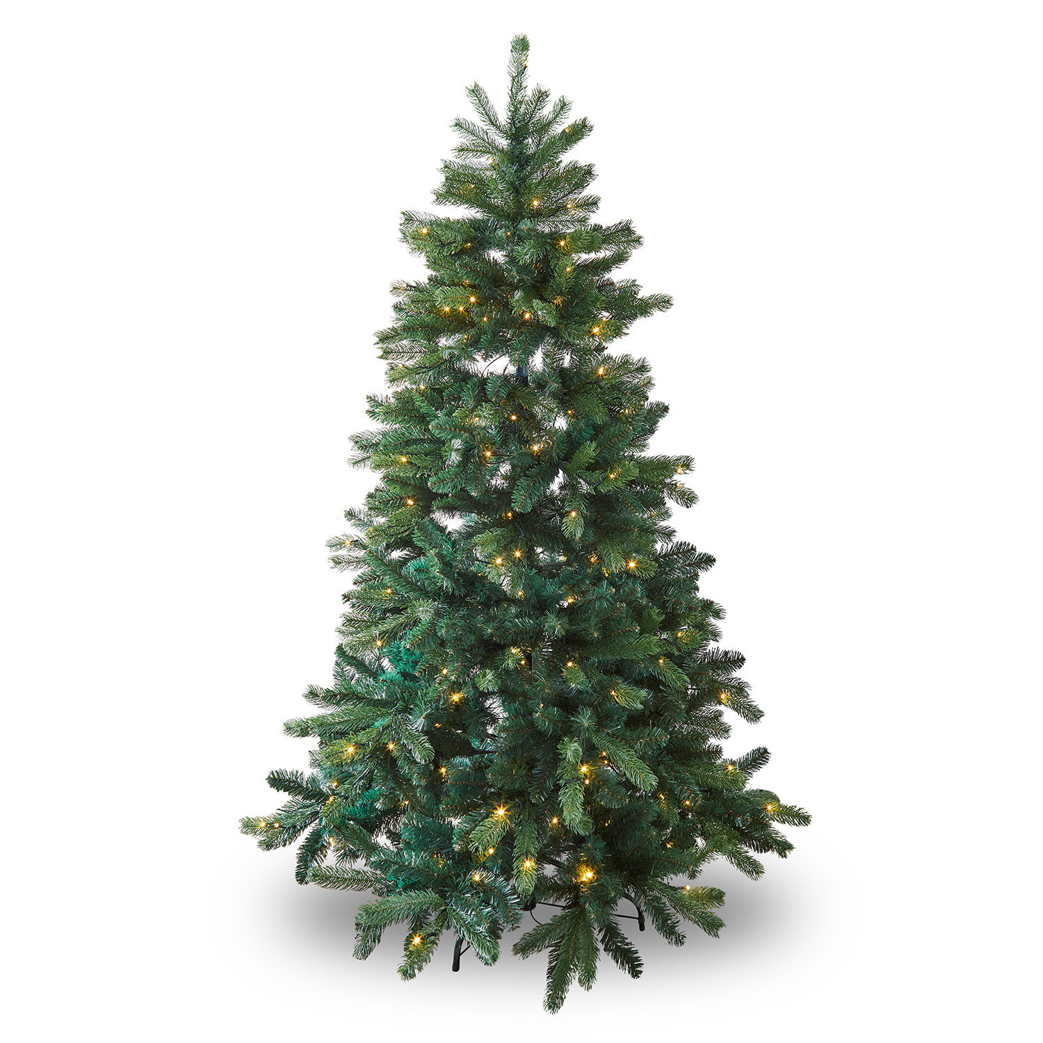 Kerstboom Helford Kunstkerstboom met groene naalden en warme LED-lichtjes voor feestelijke decoratie