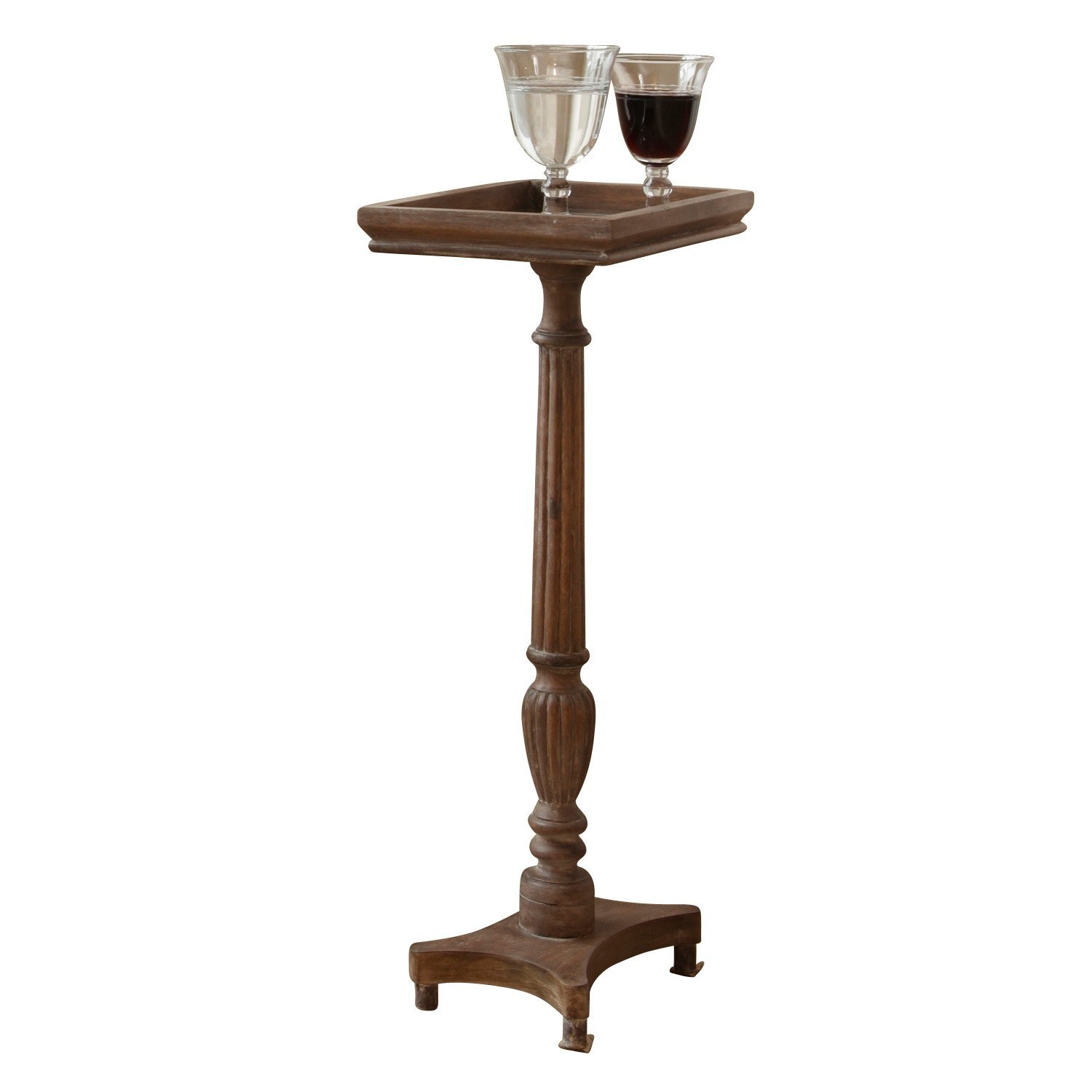 antiekbruin Bijzettafel Caren van hout in antiekbruine kleur, perfect voor woonkamer en interieurdecoratie