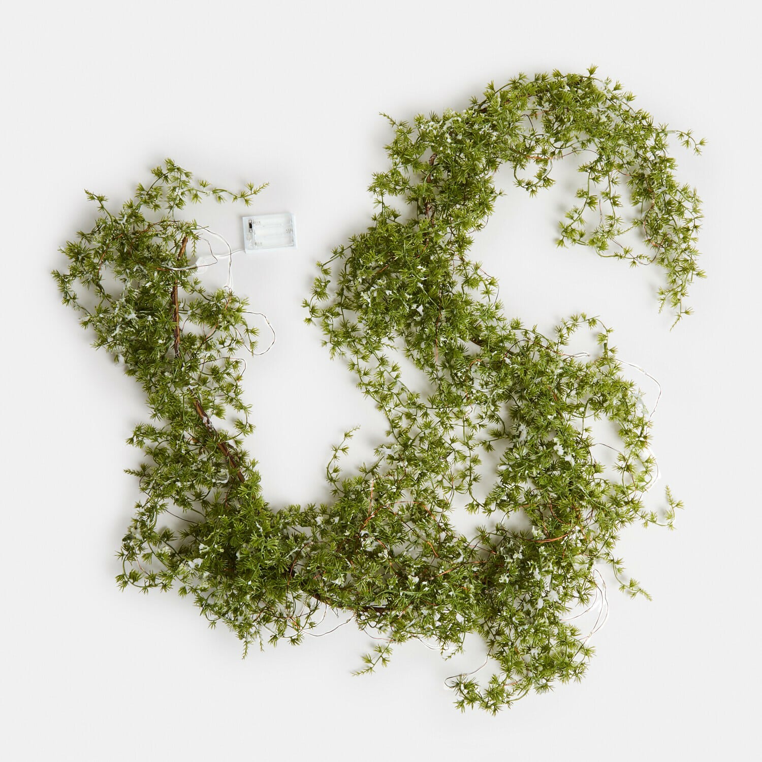 Guirlande lumineuse avec feuillage vert et LED blanches pour décoration intérieure et extérieure