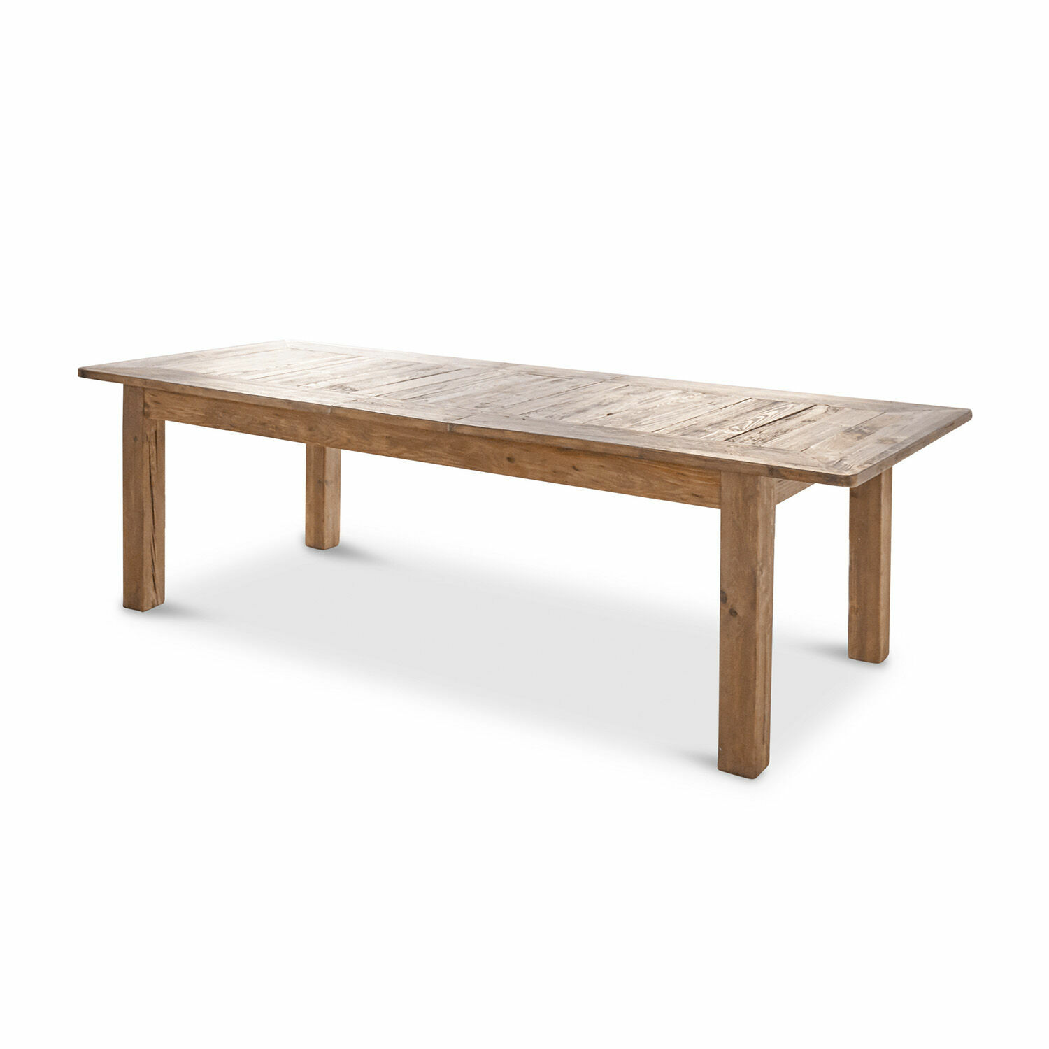 Tafel Amherst Lange houten tafel in natuurlijke kleur, stevige meubel voor eetkamer of woonkamer