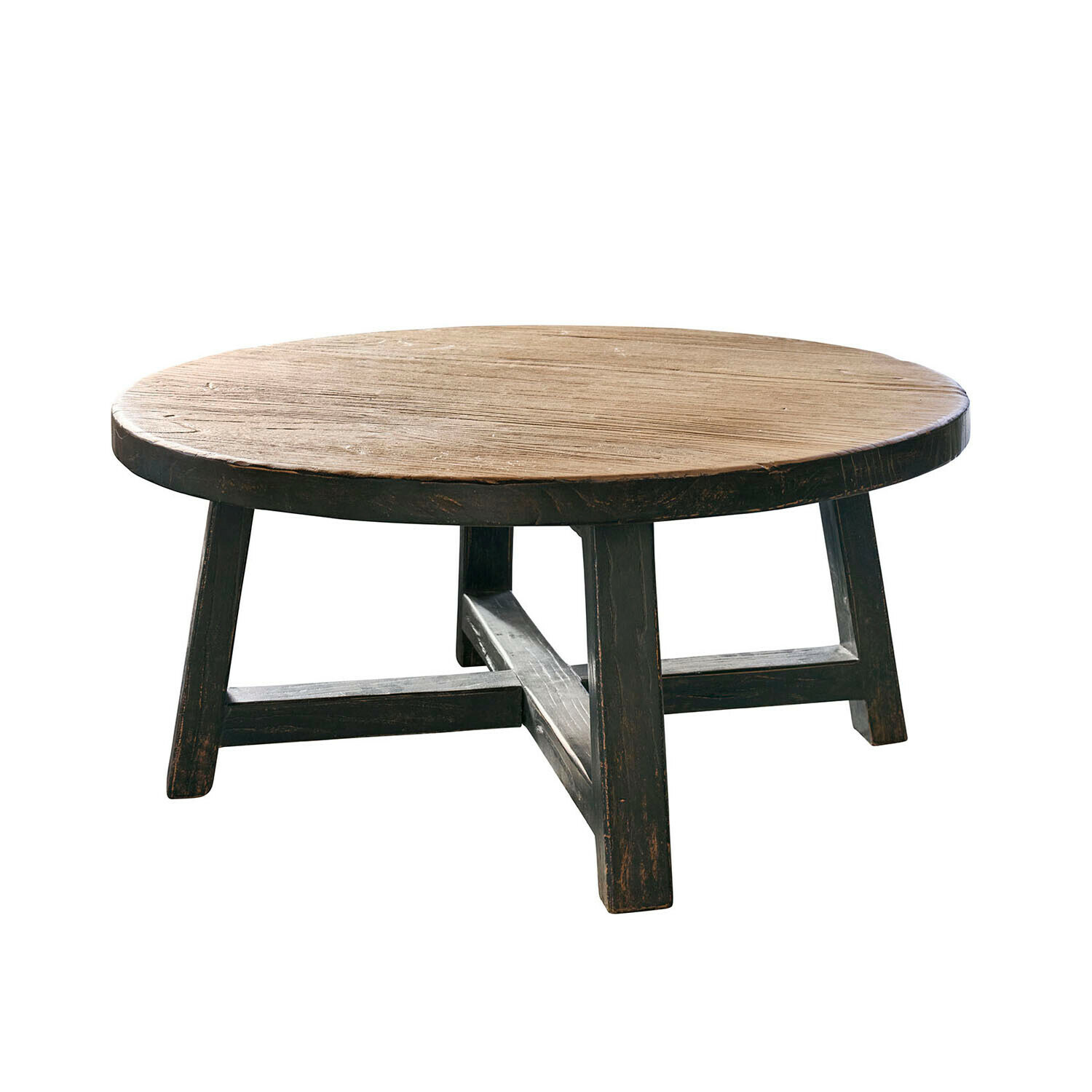 zwart/bruin Ronde salontafel Gorivel van hout in zwart-bruin voor de woonkamer