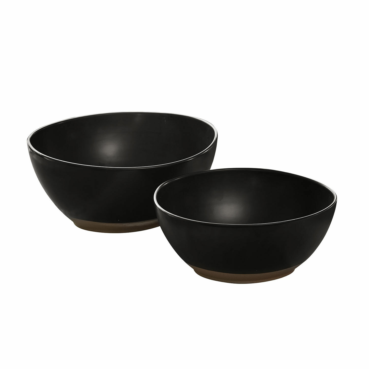 zwart Set van twee zwarte keramische Biarritz-saladeschalen, praktische keukenschalen