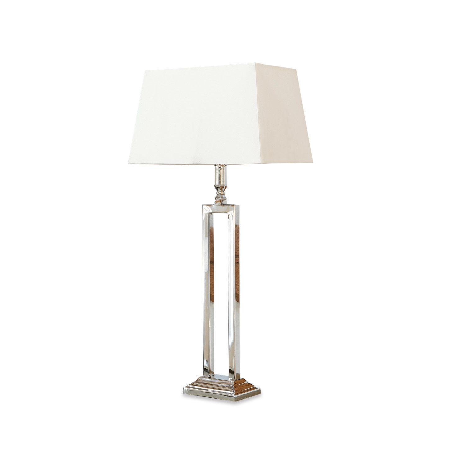 crème/zilverkleurig Kinshaa tafellamp met crèmekleurige kap en zilverkleurige metalen voet voor interieurdecoratie