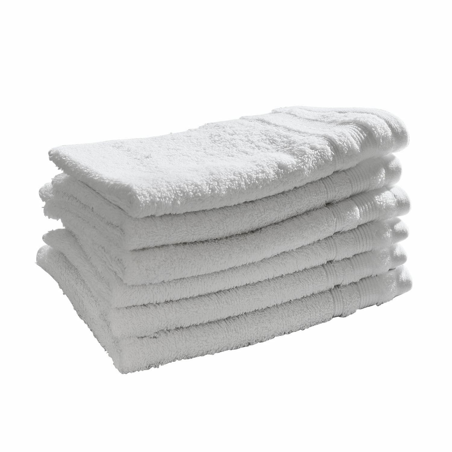 wit Set van 6 witte gastendoeken van zachte katoen, perfect voor badkamer en gasten