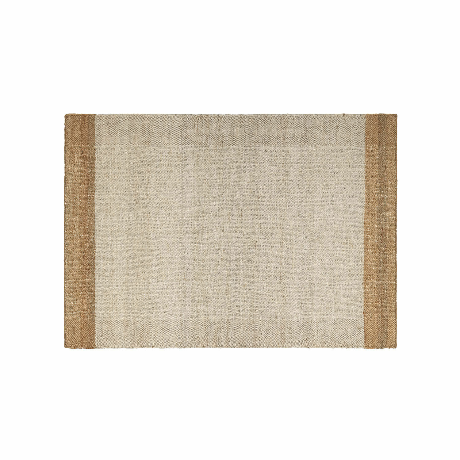 Vloerkleed Estelune Rechthoekig vloerkleed van natuurlijke jute in beige met bruine strepen aan de zijkanten