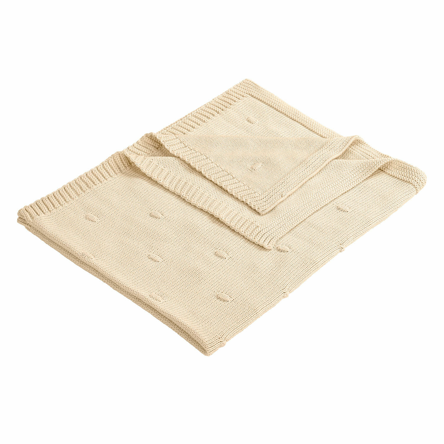 Plaid Samiya Plaid beige en coton tricoté avec motif discret, parfait pour une ambiance chaleureuse