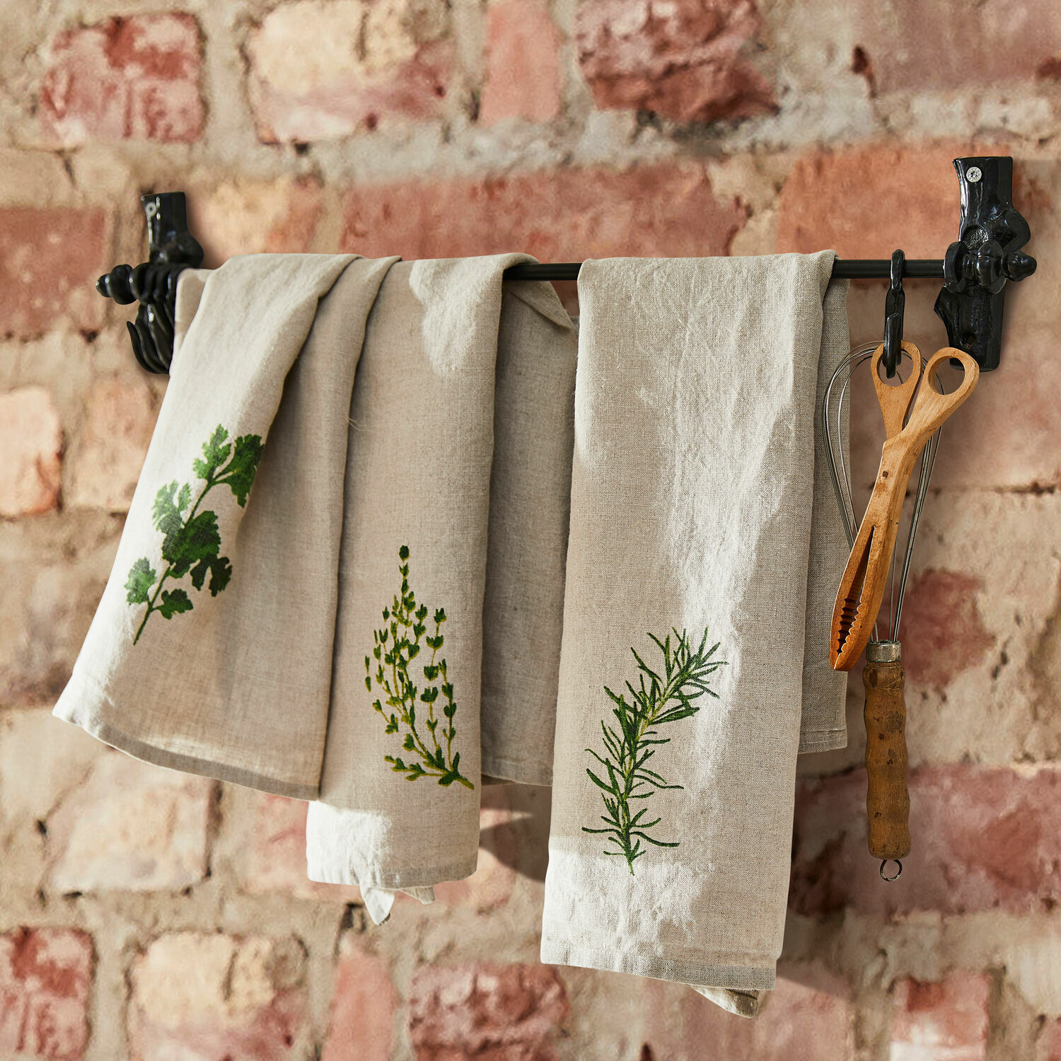 Theedoek set van 3 Herbal Gardens