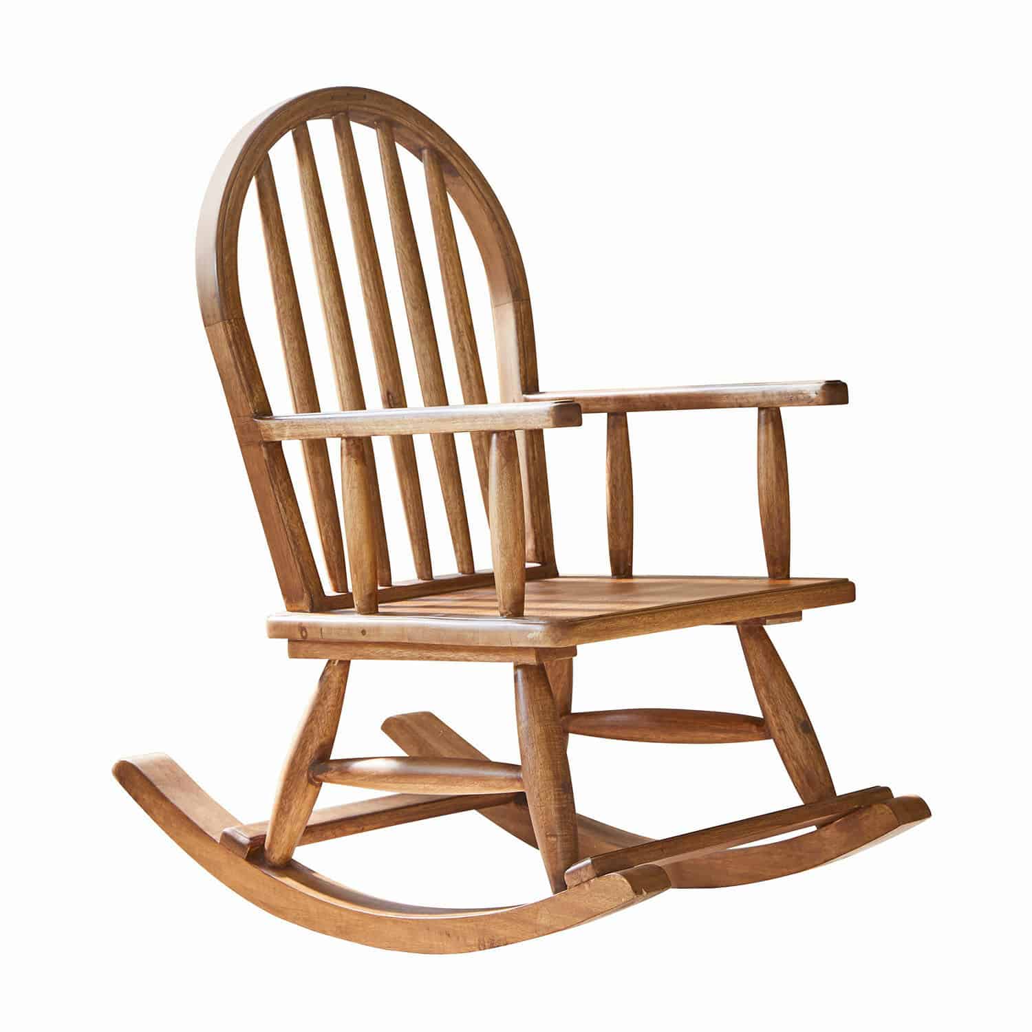 Fauteuil à bascule enfant Brenali Fauteuil à bascule en bois naturel, design classique pour un confort de détente à la maison