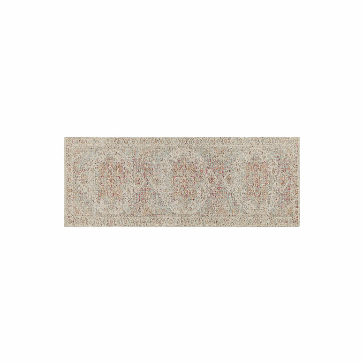 Loper Galavira Beige vloerkleed met fijn oosters patroon, zacht materiaal, interieurdecoratie