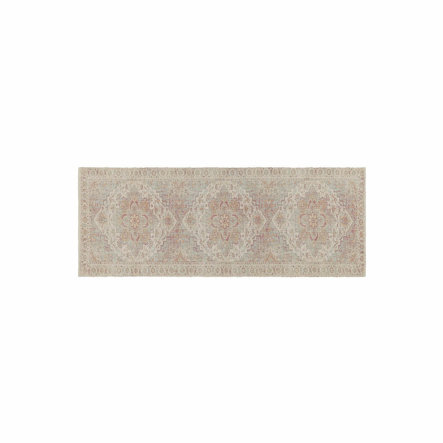 Loper Galavira Beige vloerkleed met fijn oosters patroon, zacht materiaal, interieurdecoratie