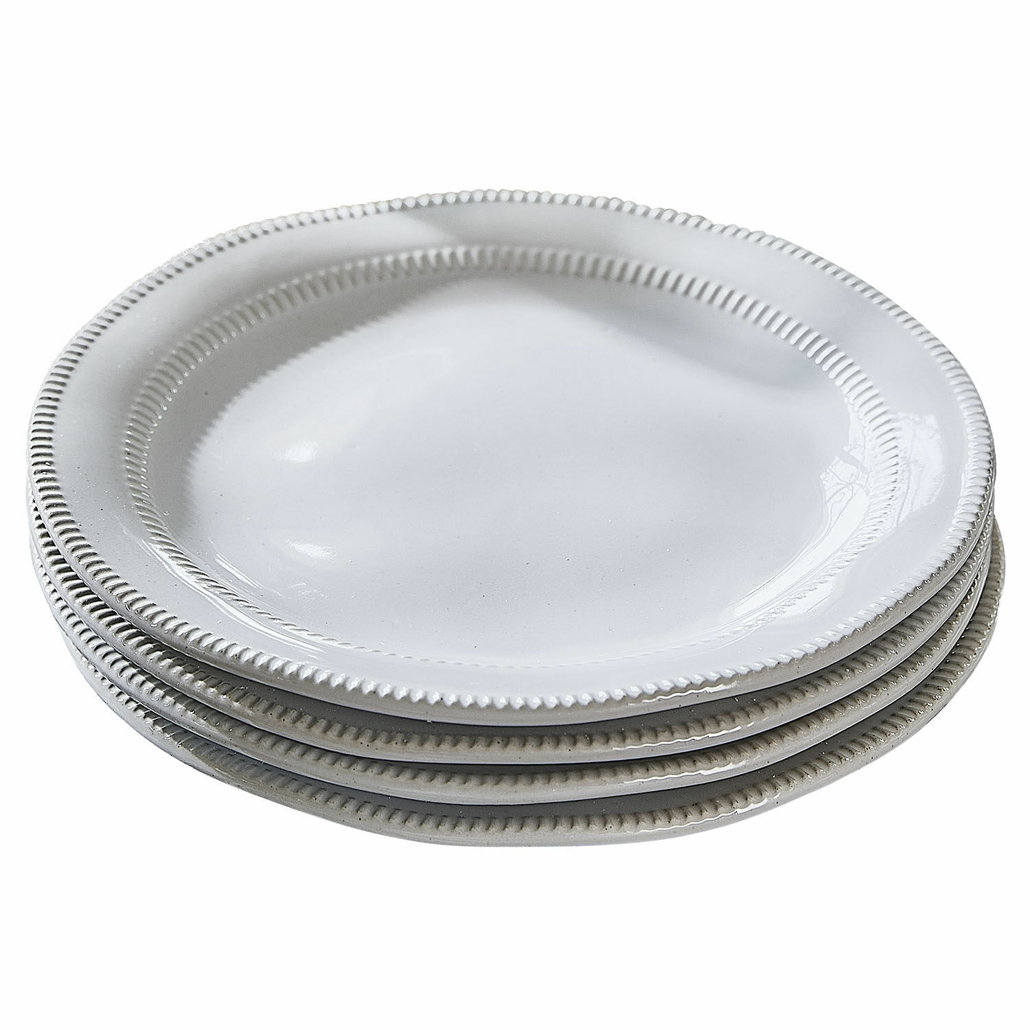 Kleine borden Alentejo Set witte keramische borden met decoratieve rand, perfect voor een elegante tafelsetting