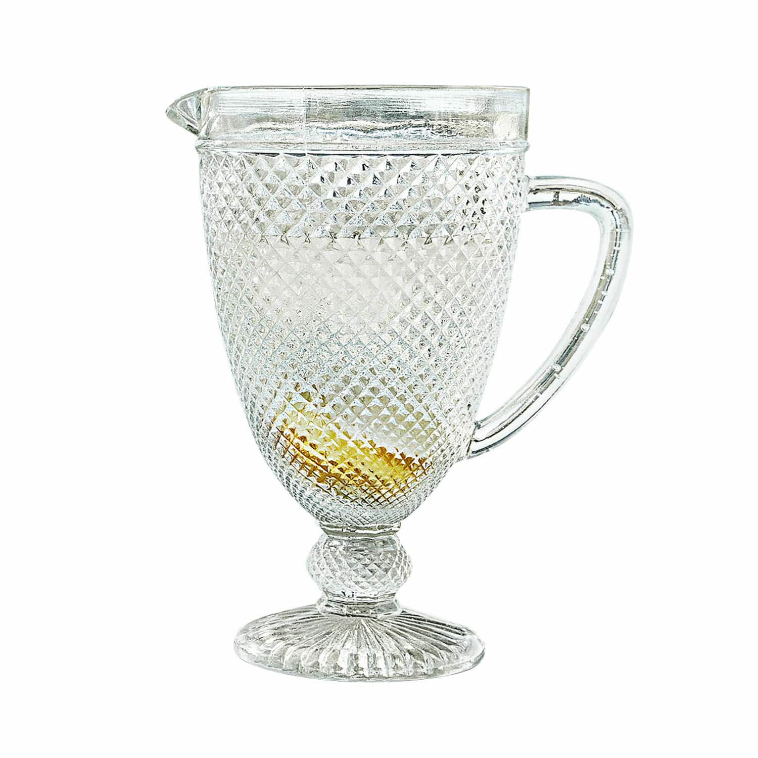 Pichet Santerre Pichet en verre transparent avec motif en relief et anse, parfait pour servir des boissons