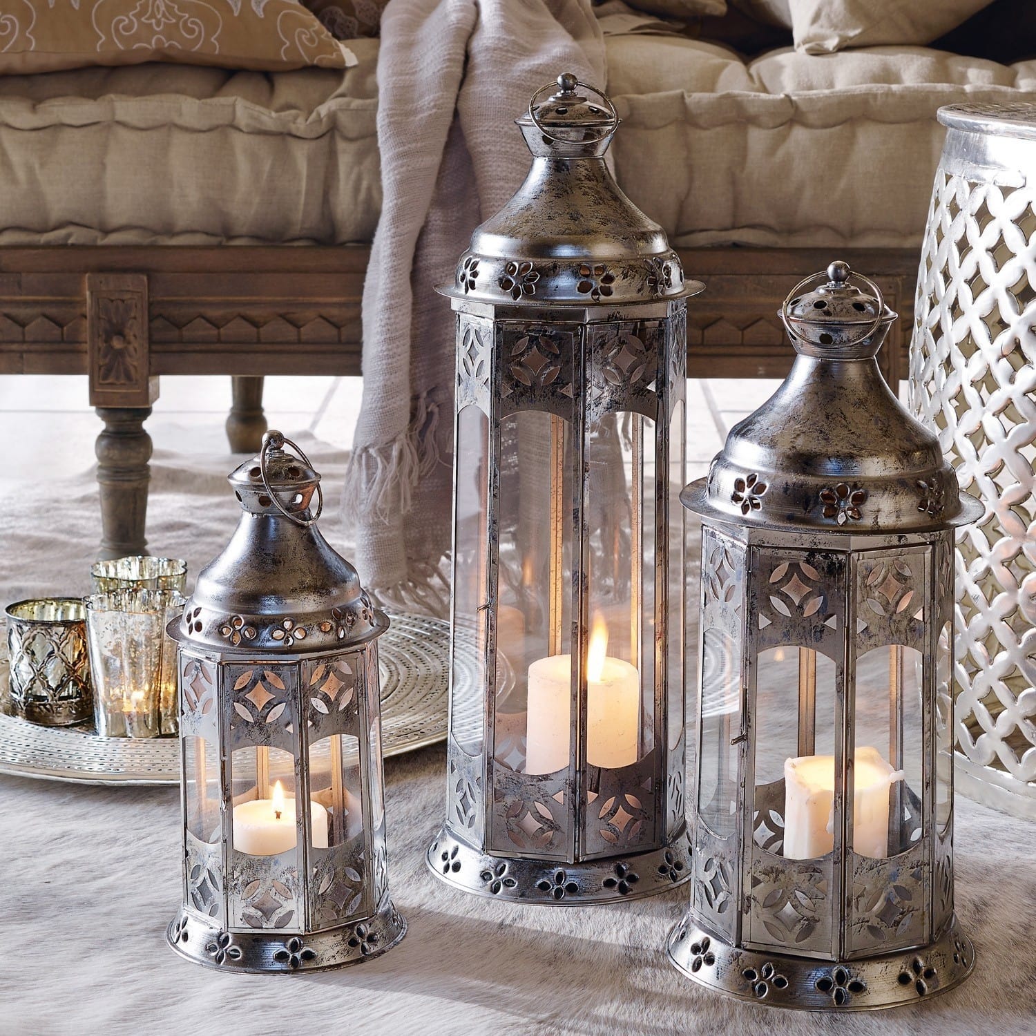 Lot de 3 lanternes Aylin