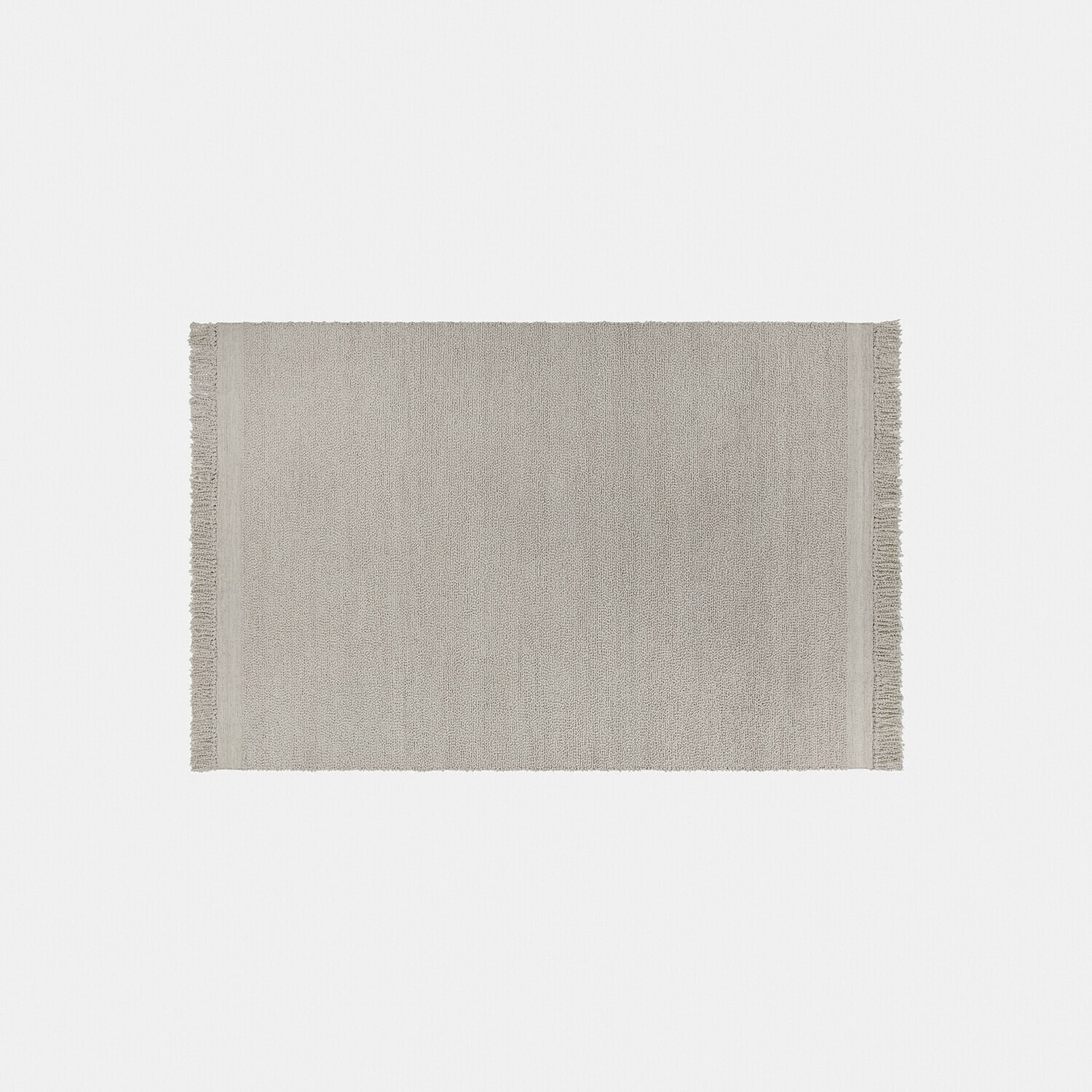Tapis Linnet Tapis en coton beige avec franges sur les côtés, doux et décoratif pour la maison