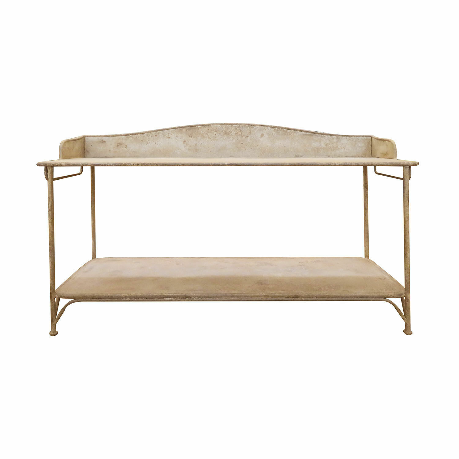 Plantentafel van metaal in antiekbruine kleur, praktisch tuinmeubel voor planten