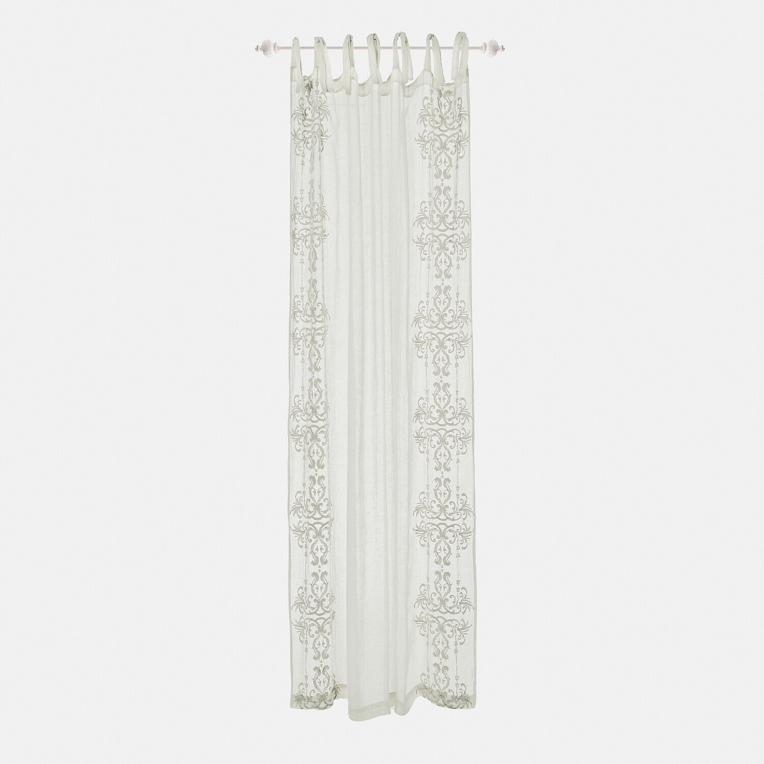 wit Witte Damienie gordijn met fijn patroon, licht materiaal, stijlvolle raamdecoratie