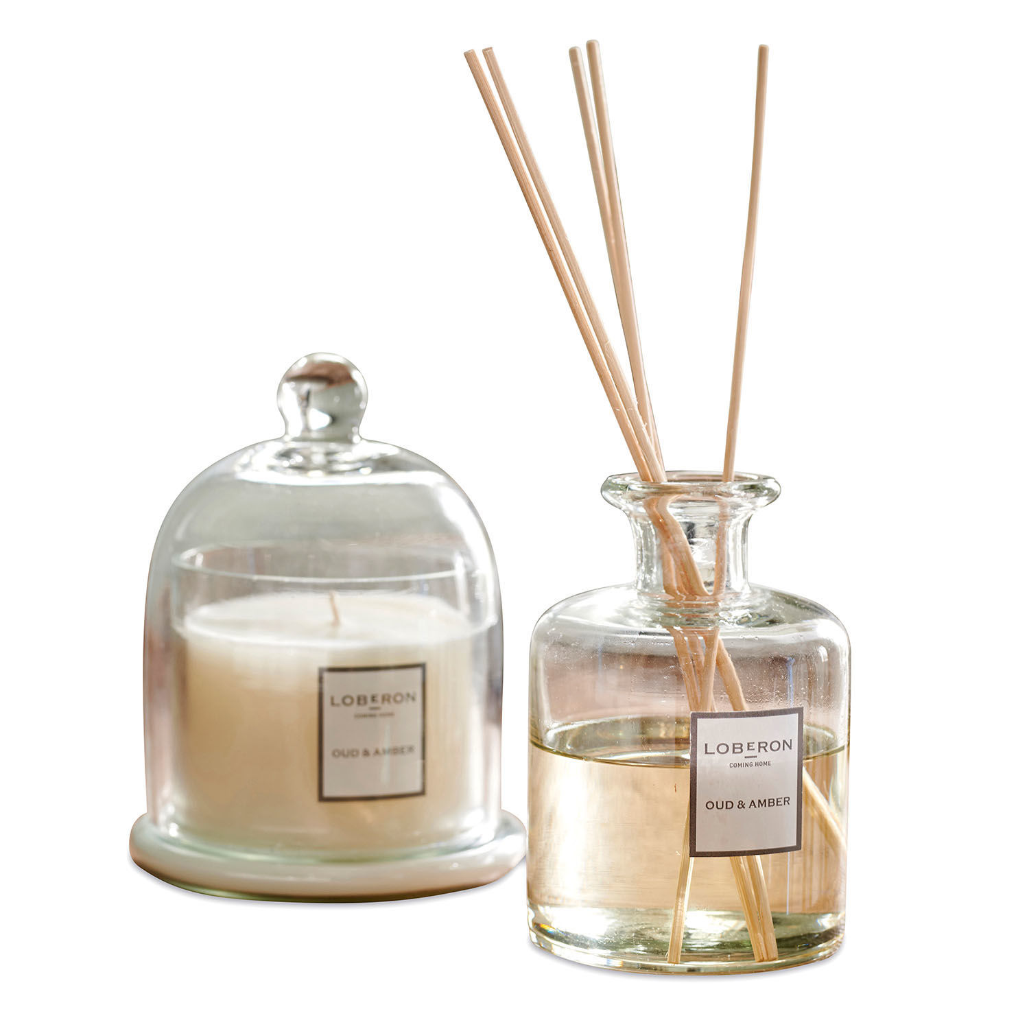 Geurset Vanis Set geurkaars en diffuser Oud & Amber in helder glas voor een aangename geur thuis