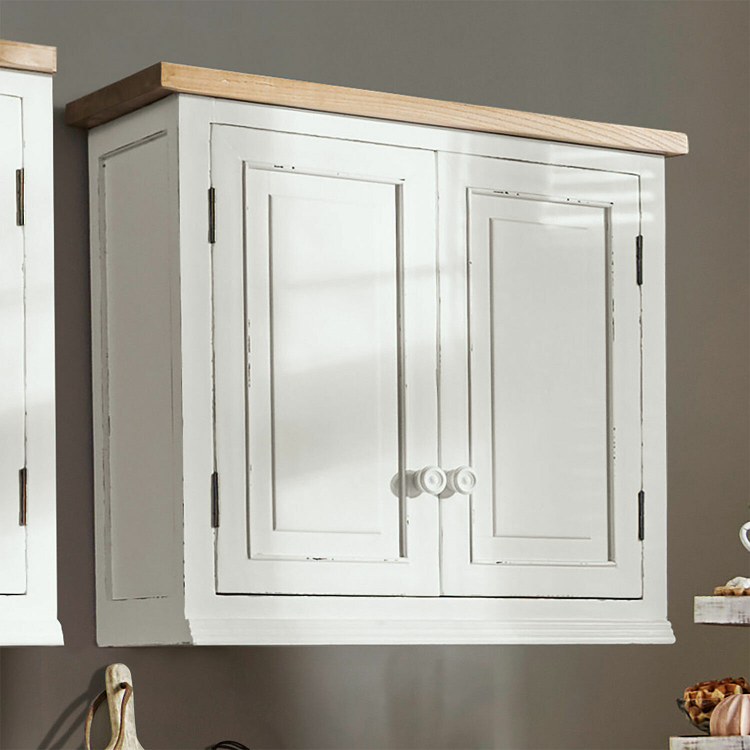 Armoire Murale Suspendue Verrouillable – Dimensions 77x77x31 Cm – Acier Thermolaqué, Étagère Intérieure – Pour Bureau, Atelier, Garage – Gris Clair